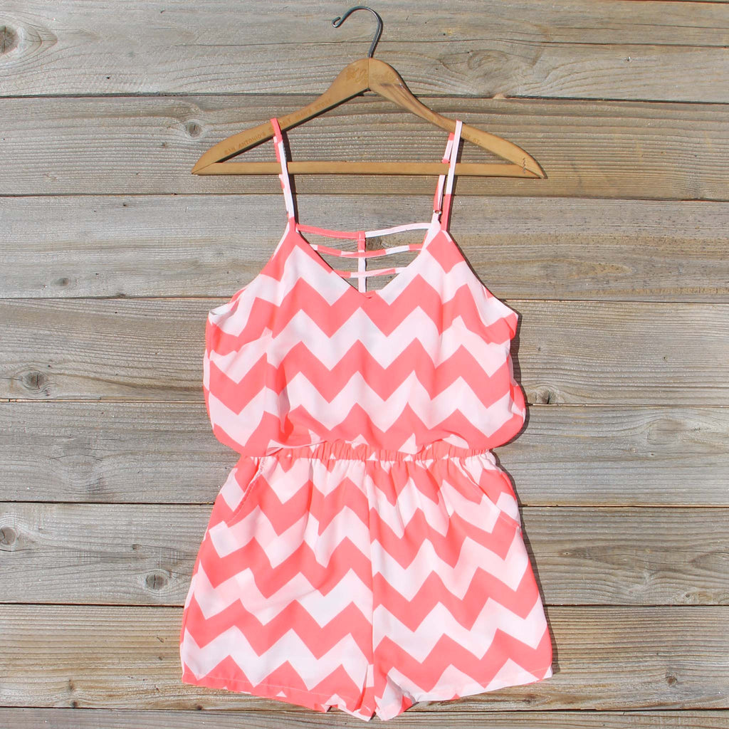 Sweetvine Chevron Romper in Pink, Sweet Chevron Rompers & Dresses from ...