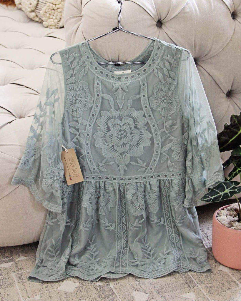 Tainted Rose Lace Top in Sage, Gorgeous Lace Tops from Spool No.72 ...