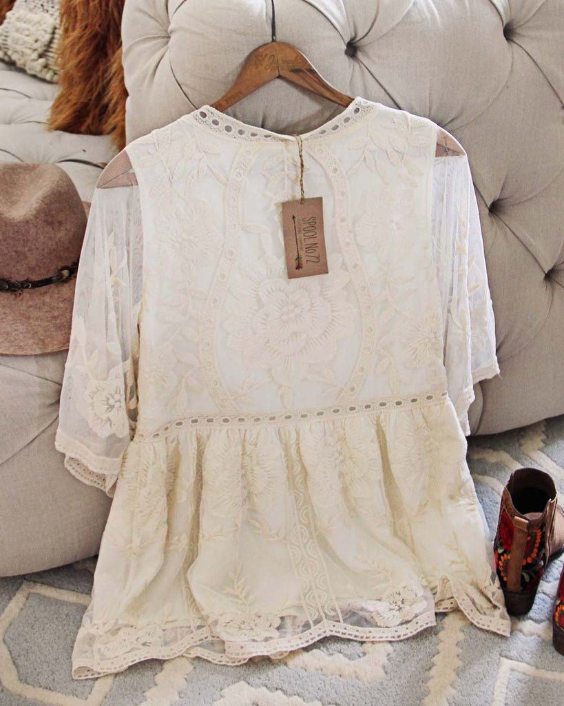 Tainted Rose Lace Top in White, Gorgeous Lace Tops from Spool No.72 ...