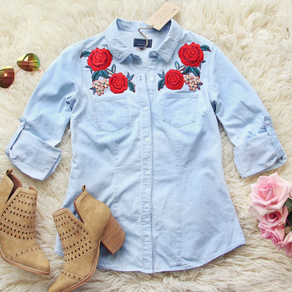 Thunder Rose Chambray Top, Boho Tops & Tees from Spool No.72. | Spool No.72