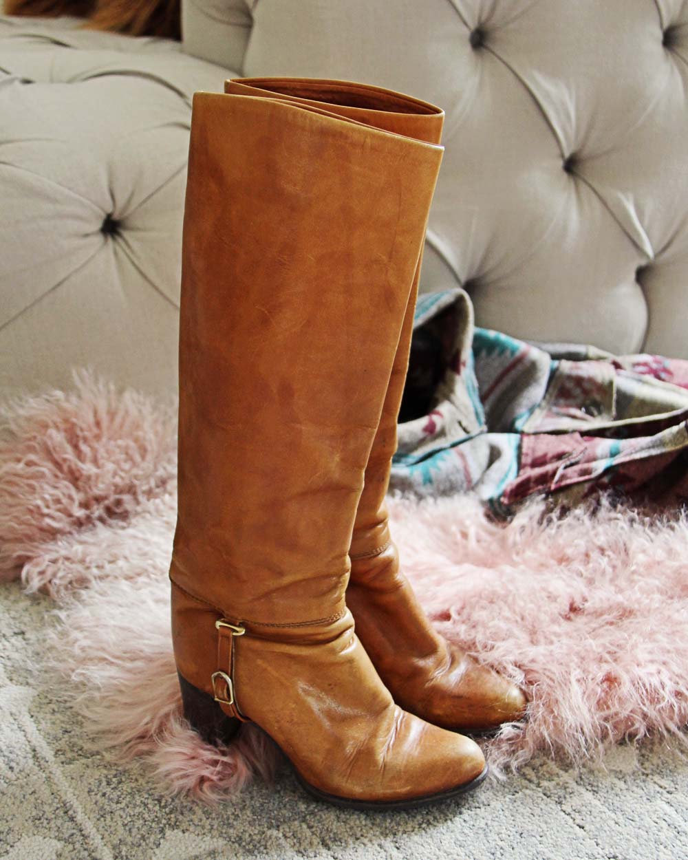  Vintage Soft Caramel Boots 