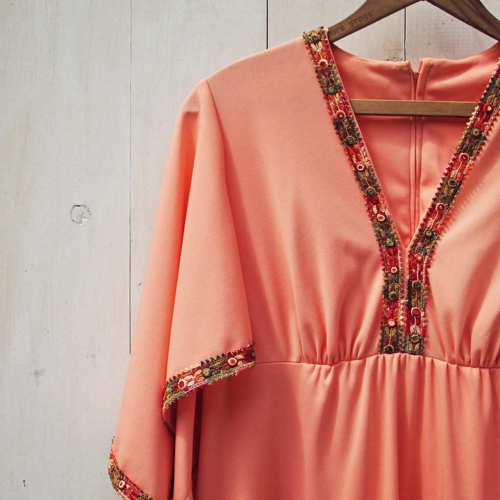 peach maxi dress