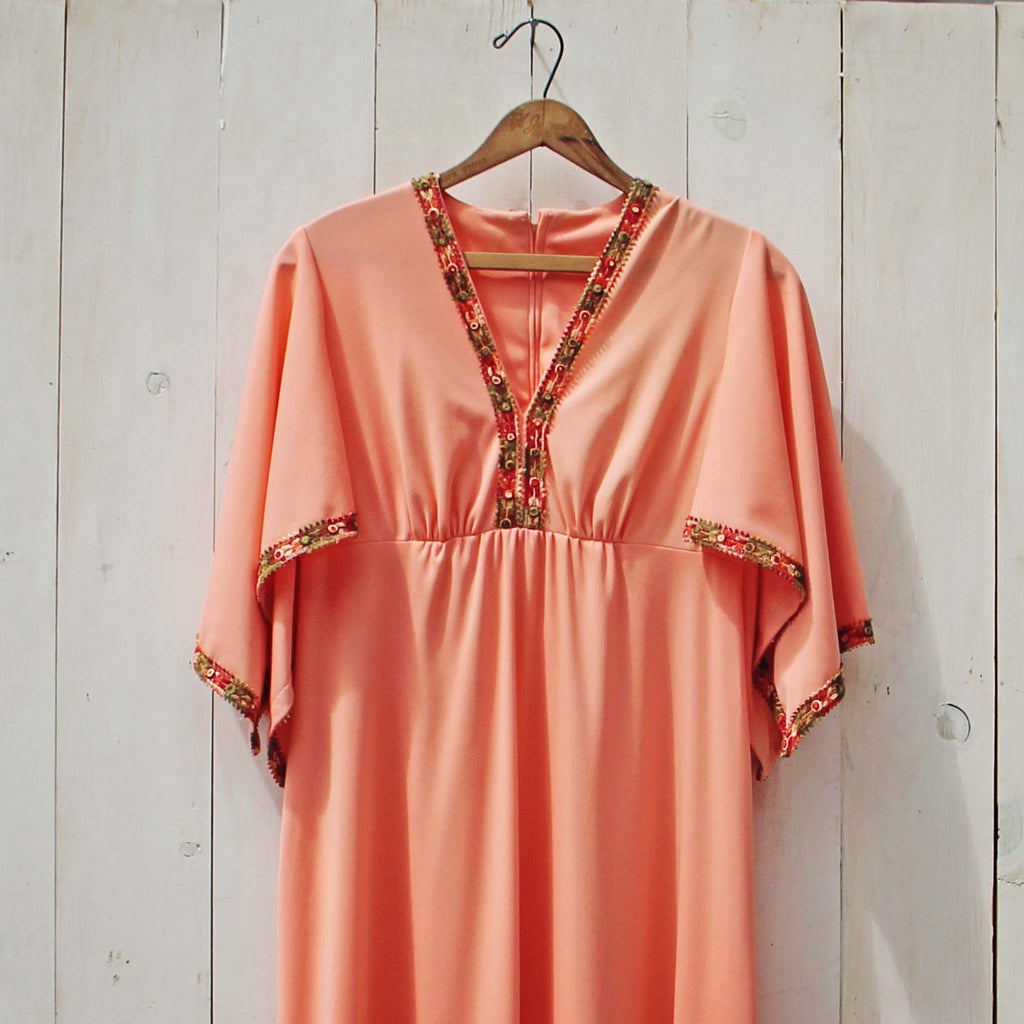 Vintage 70's Peach Maxi Dress, Sweet Bohemian Maxi Dresses from Spool ...