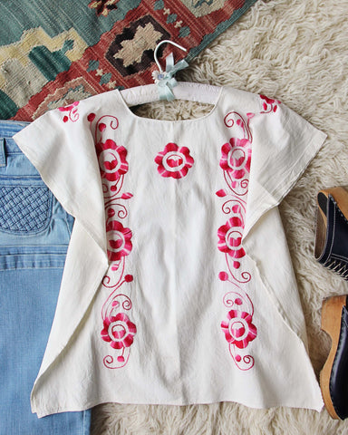 Vintage 70's Mexican Embroidered Top, Sweet Vintage Tops & Blouses from ...