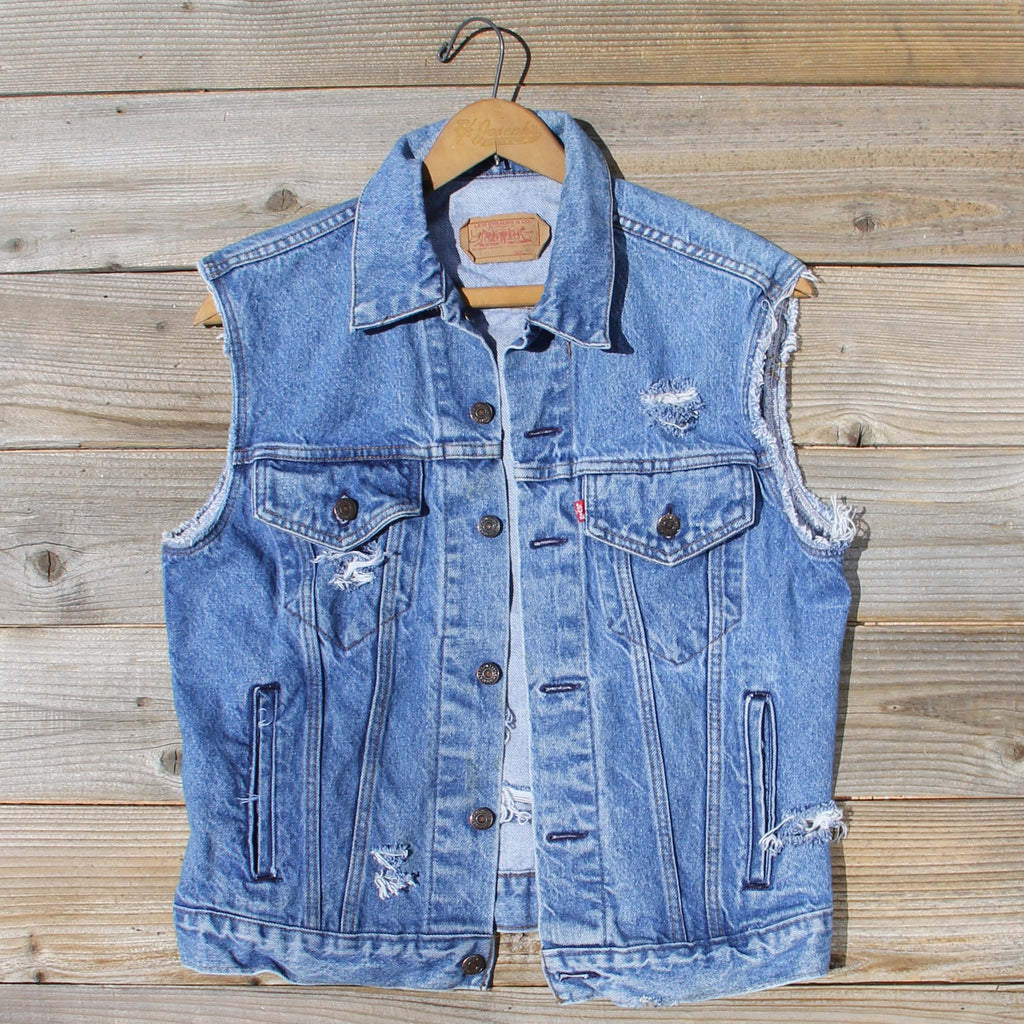 Vintage Distressed Vest, Sweet Vintage Denim from Spool 72. | Spool No.72