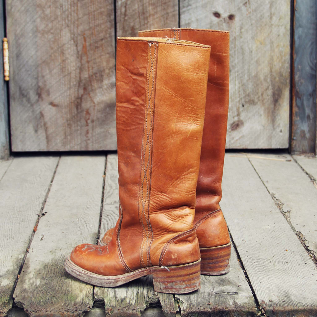 Vintage Honey Campus Boots, Rugged Vintage Leather Boots from Spool 72 ...