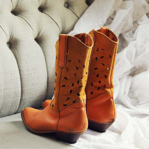 Vintage Santa Fe Boots, Rugged Vintage Leather Boots from Spool 72 ...