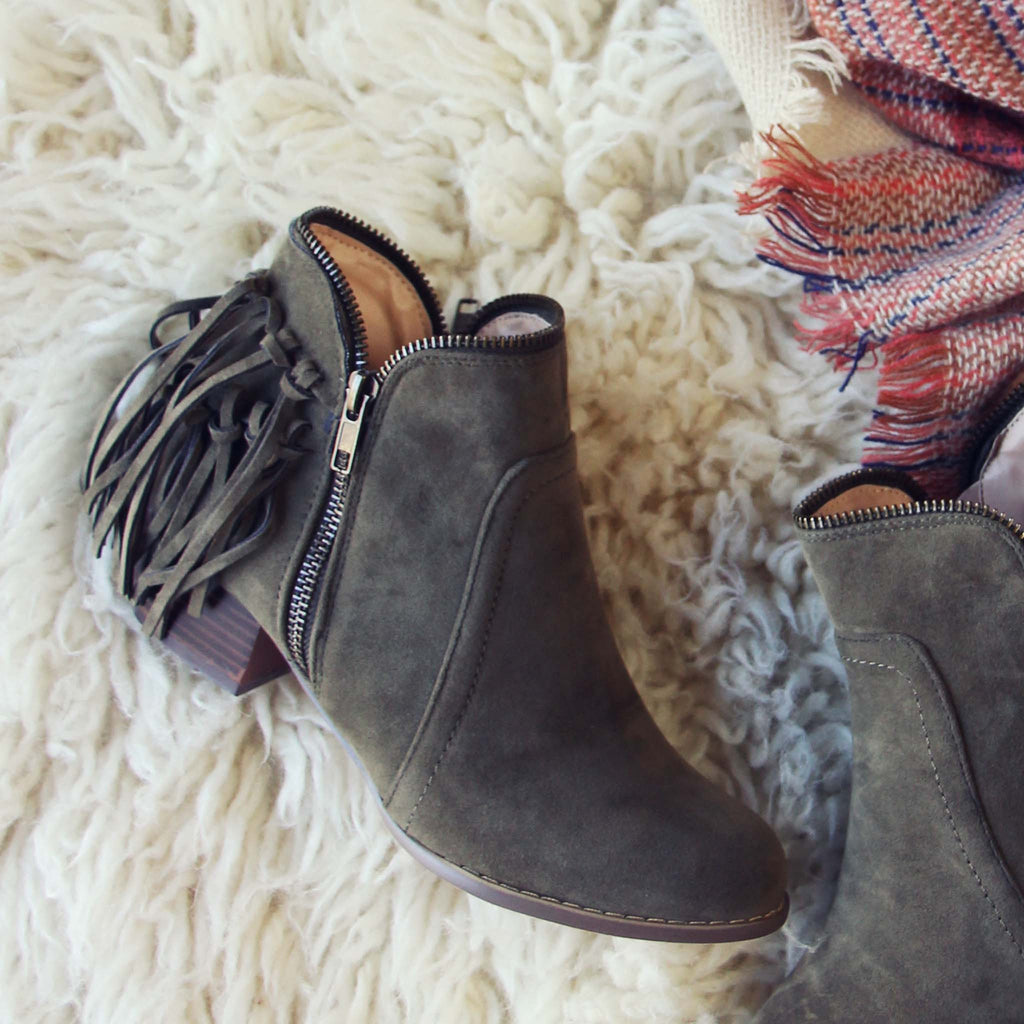 Wild Olive Fringe Booties, Cozy Fall Booties from Spool No.72 | Spool No.72