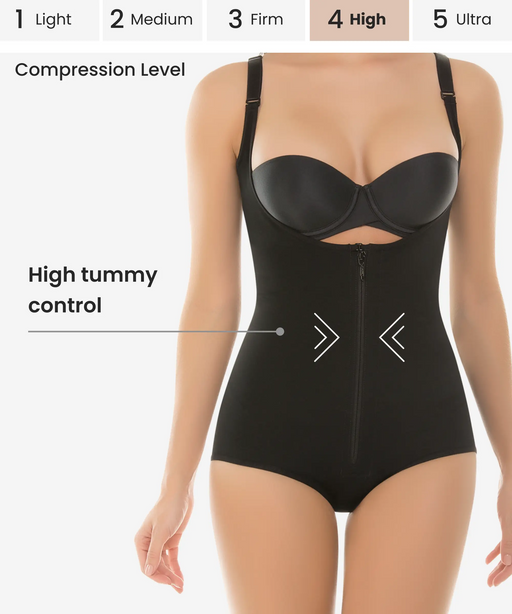 CYSM Ultra Compression Slimming Latex Bodysuit Shaper Wide Straps