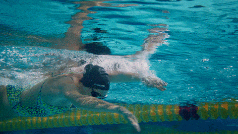 Swim coach underwater