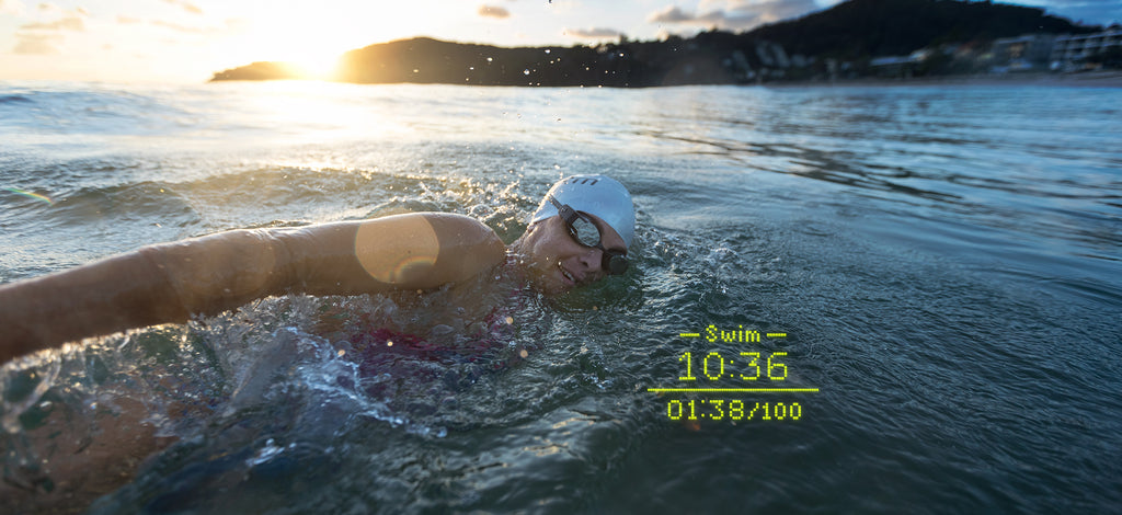 Sarah Crowley swimming with the FORM Smart Swim Goggles