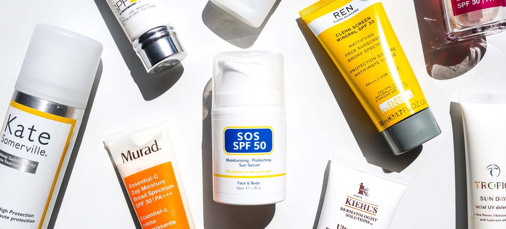 assortment of sunscreen options