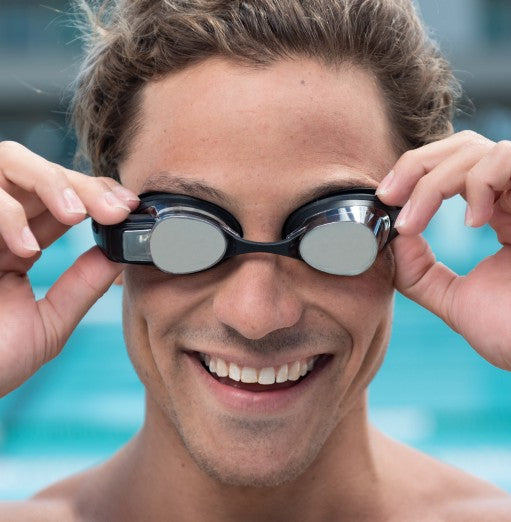 well-fitting swim goggles