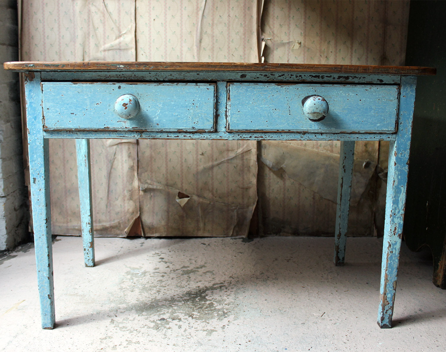 Antique Victorian Blue Painted Pine Side Table c.1880  eBay