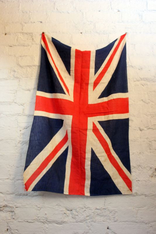 A Fantastic Medium Sized British Vintage Printed Union Jack Flag c.194 ...