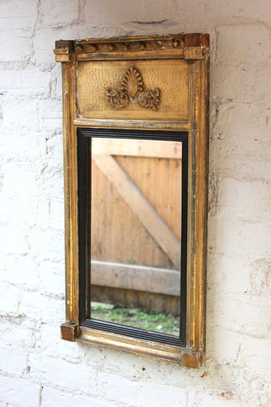 A Pretty Regency Period Gilt Framed Architectural Pier Mirror Doe And Hope