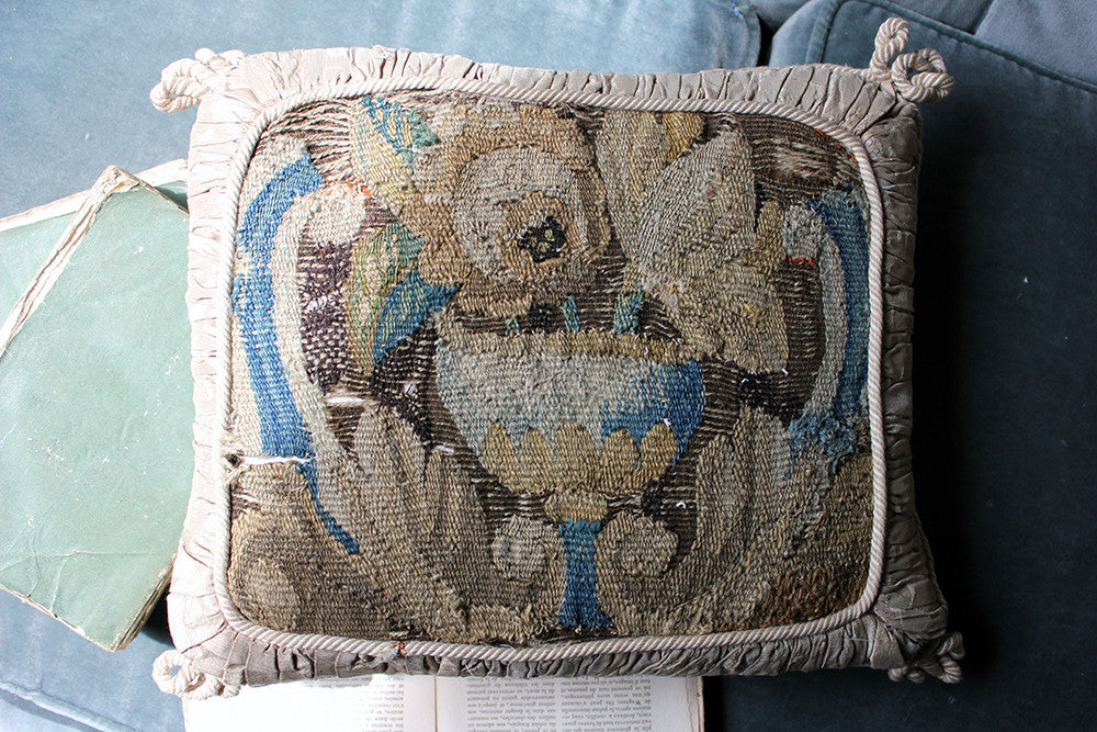 Antique Three Beautiful 17thC & Later Verdure Tapestry Cushions c.1650 ...