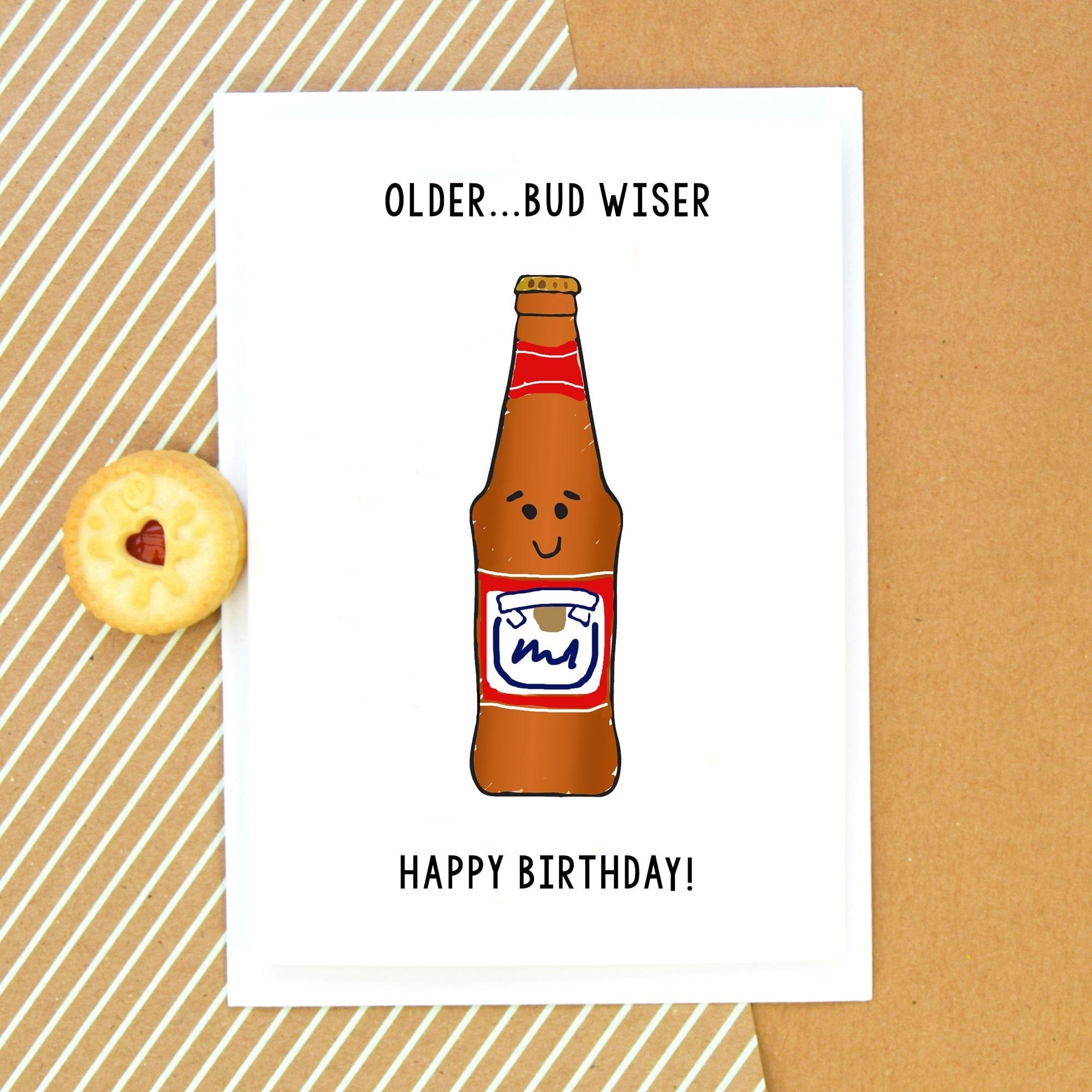 'Older but Wiser' Funny Beer Birthday Card Of Life & Lemons®