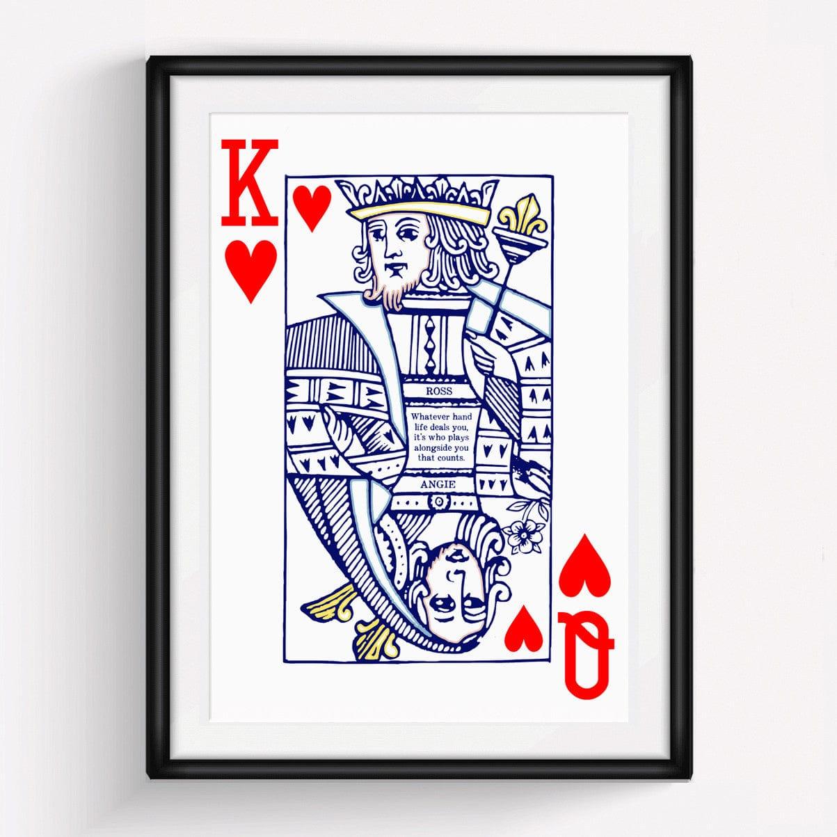 King Queen Of Hearts Personalised Couples Print Of Life Lemons