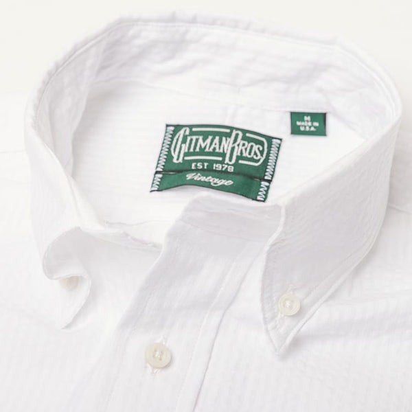 Gitman Vintage White Seersucker Short Sleeve Shirt