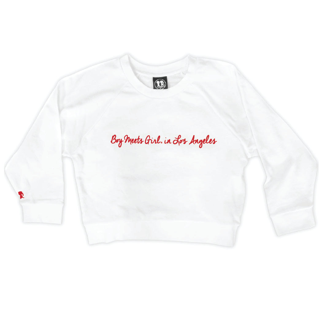 Boy Meets Girl® in Los Angeles White Crop Sweatshirt – BOY MEETS GIRL USA