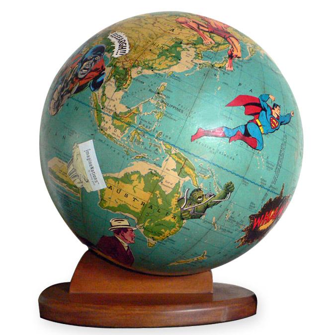 To The Rescue - Superhero Globe Art