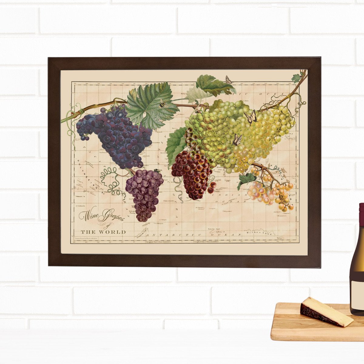 wine push pin travel map