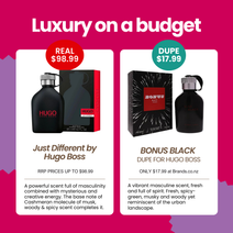 Dupe for Just Different by Hugo Boss - BONUS BLACK for Men 100mL EDT Spray Nav Image 2