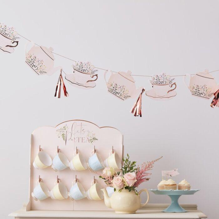 Lets Par Tea Bunting With Teapot And Tassels - 1pc
