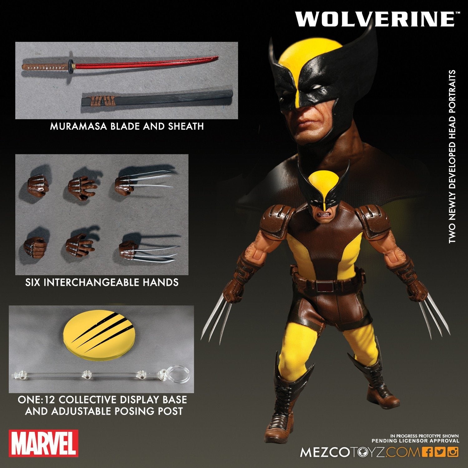 Marvel Wolverine ONE:12 Collective Action Figure by Mezco Spec