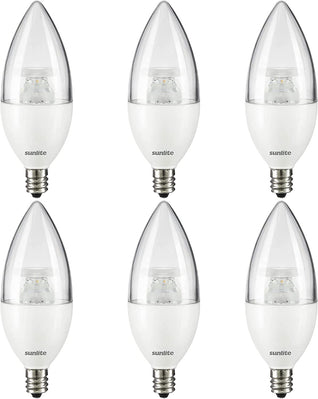 E14 LED Bulb Dimmable 40W Equivalent 3000K Soft White, E14 European  Candelabra Base Light Bulbs, Clear Glass Torpedo Shape, 6 Pack