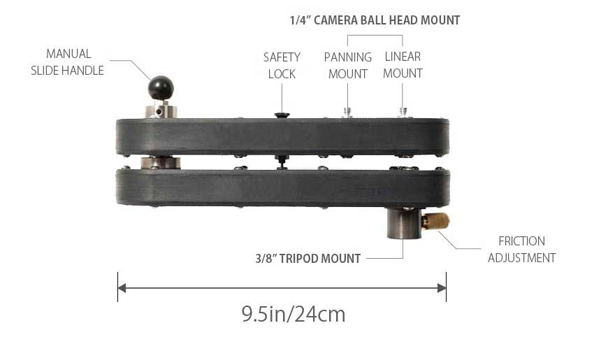 DIGISLIDER 2 AXIS WING ARM PAN SLIDER FOR VIDEO & TIME LAPSE