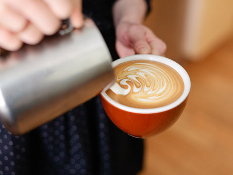 Cappuccino Rosetta latte art