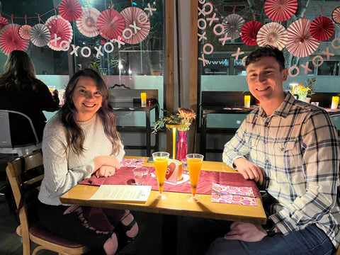 Couple enjoying their beverages