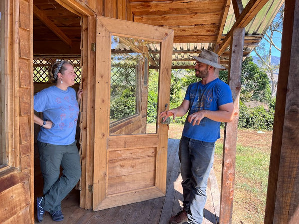 Mario Ureña and Emily Carabello on our coffee tour