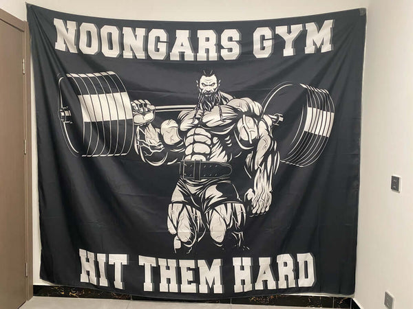 Gym Flags Mucle Man Weight Lifting for Home Gym Decor