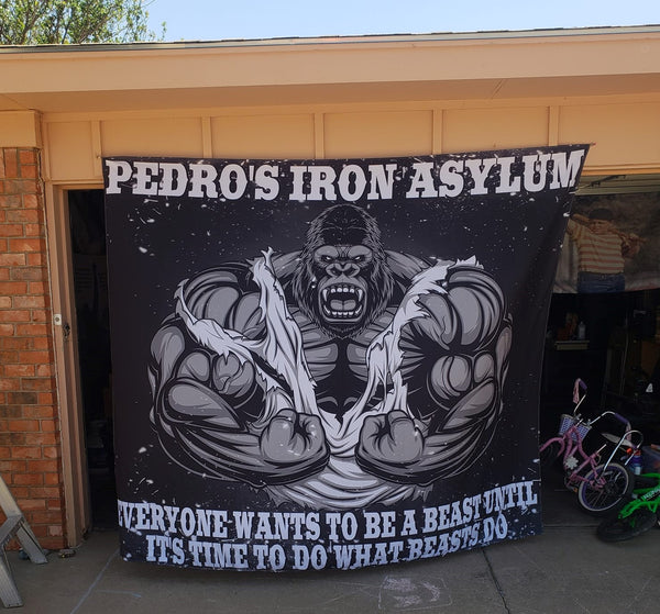 Gorilla Gym Flag with custom motivational quote