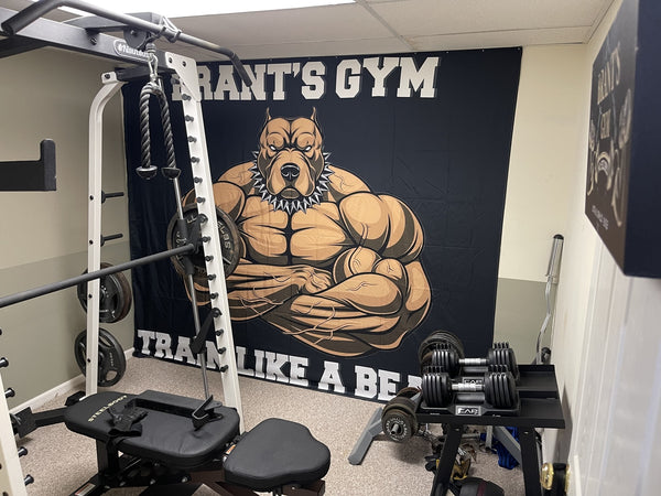 Muscle Pitbull Banner for Home Gym Decoration