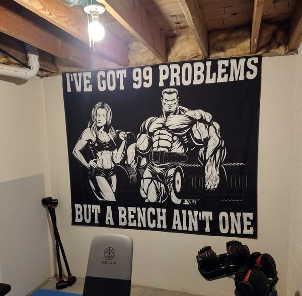 Custom Gym Flag Bodybuilding Couple for Garage Gym Decor