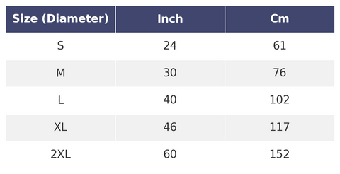 Round Rug Size Chart