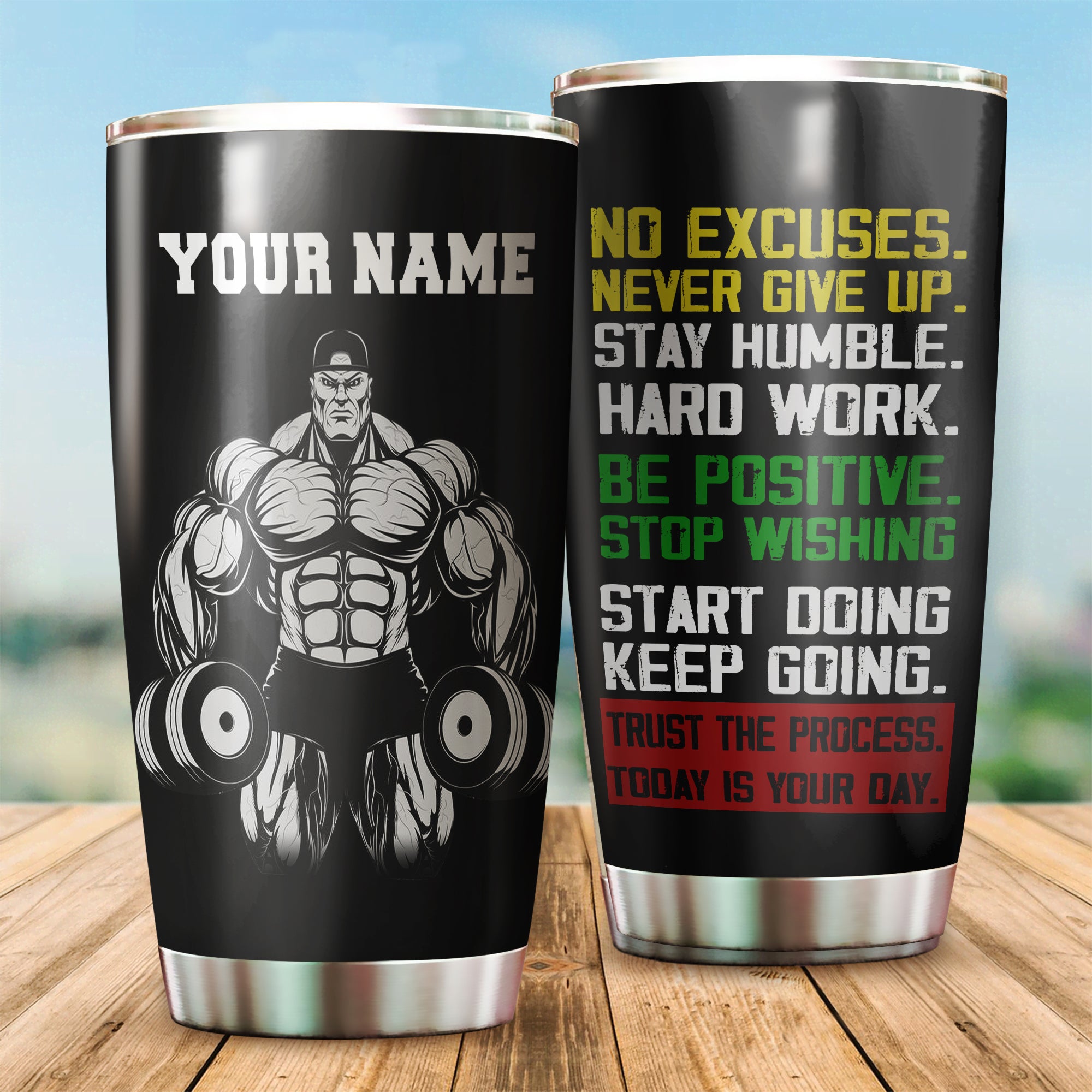 Fitness Couple Custom Tumbler Beauty And Beast Lift Together Stay Toge -  PERSONAL84