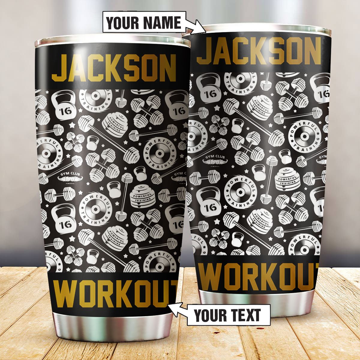 Personalized Tumbler Cup Gym Old Man Workout Gifts 10824