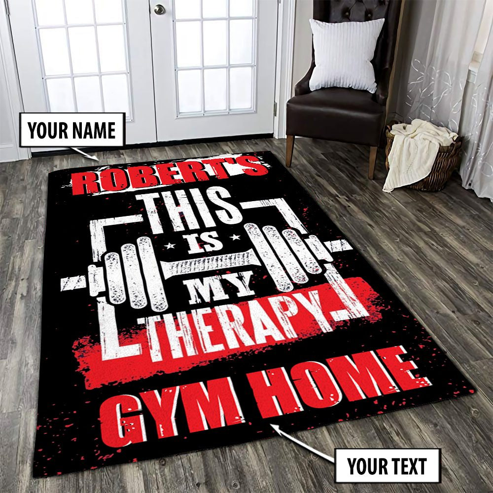 Personalized Gym Skull Train Like A Beast Dumbbell Area Rug, Home