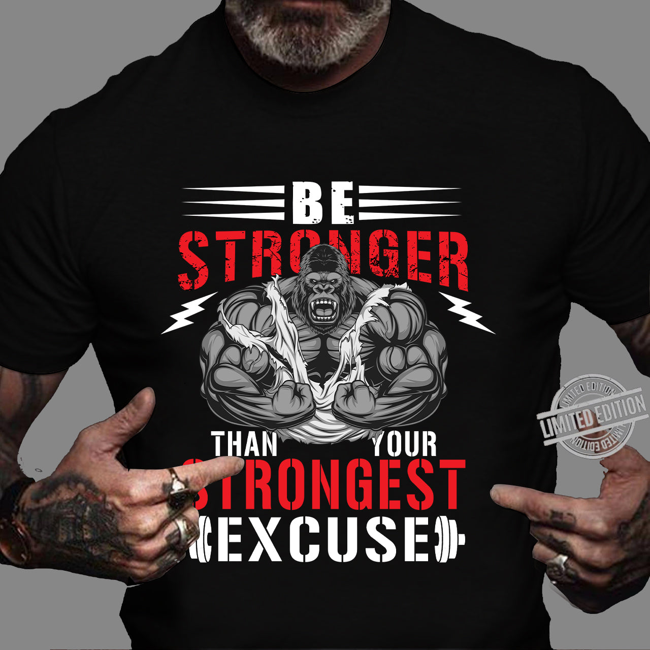 Gym Pump Cover T-shirt Muscle Gorilla Motivational Quotes Saying
