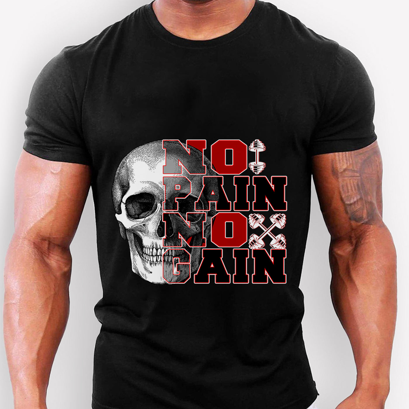 No Pain No Gain Gym Bodybuilding T-shirt