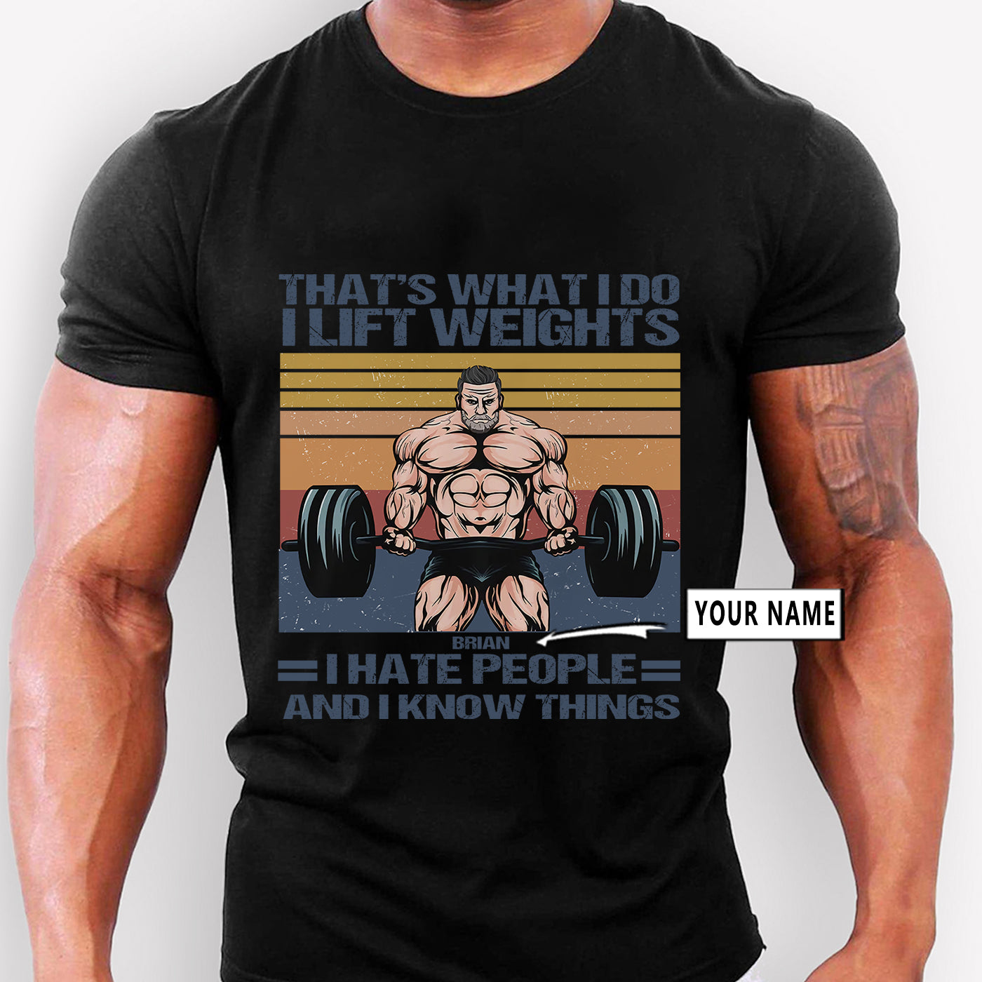 Powerlifting Gifts Weightlifting Retro Vintage Fitness Gym T-Shirt