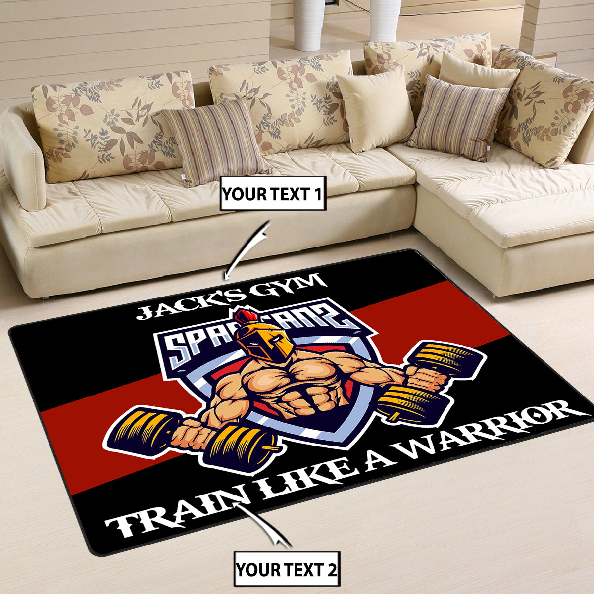 Gorilla in Jungle Gym Rug Train Like a Beast Gym Motivation Rug