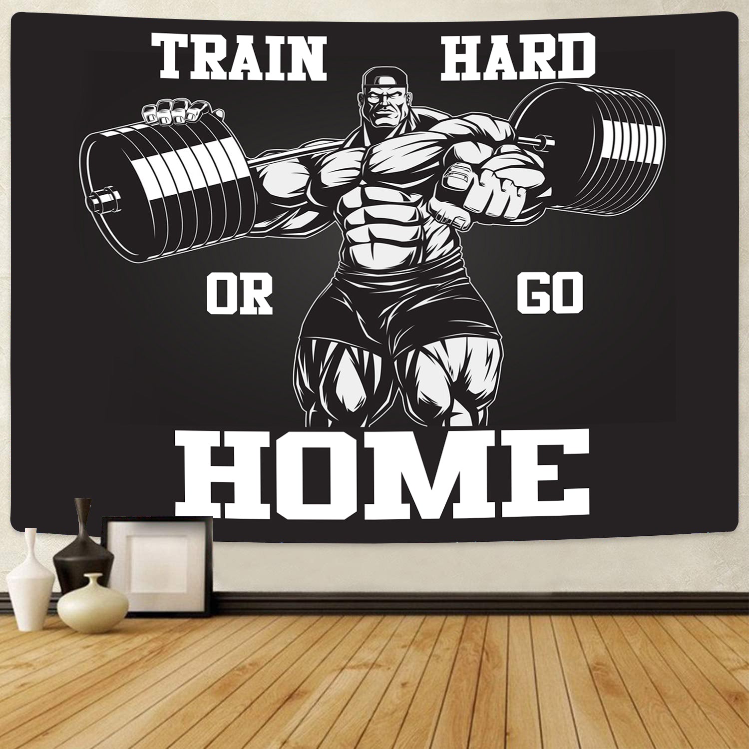 Gym Banner Tapestry Winged Skull Barbell – Style My Pride