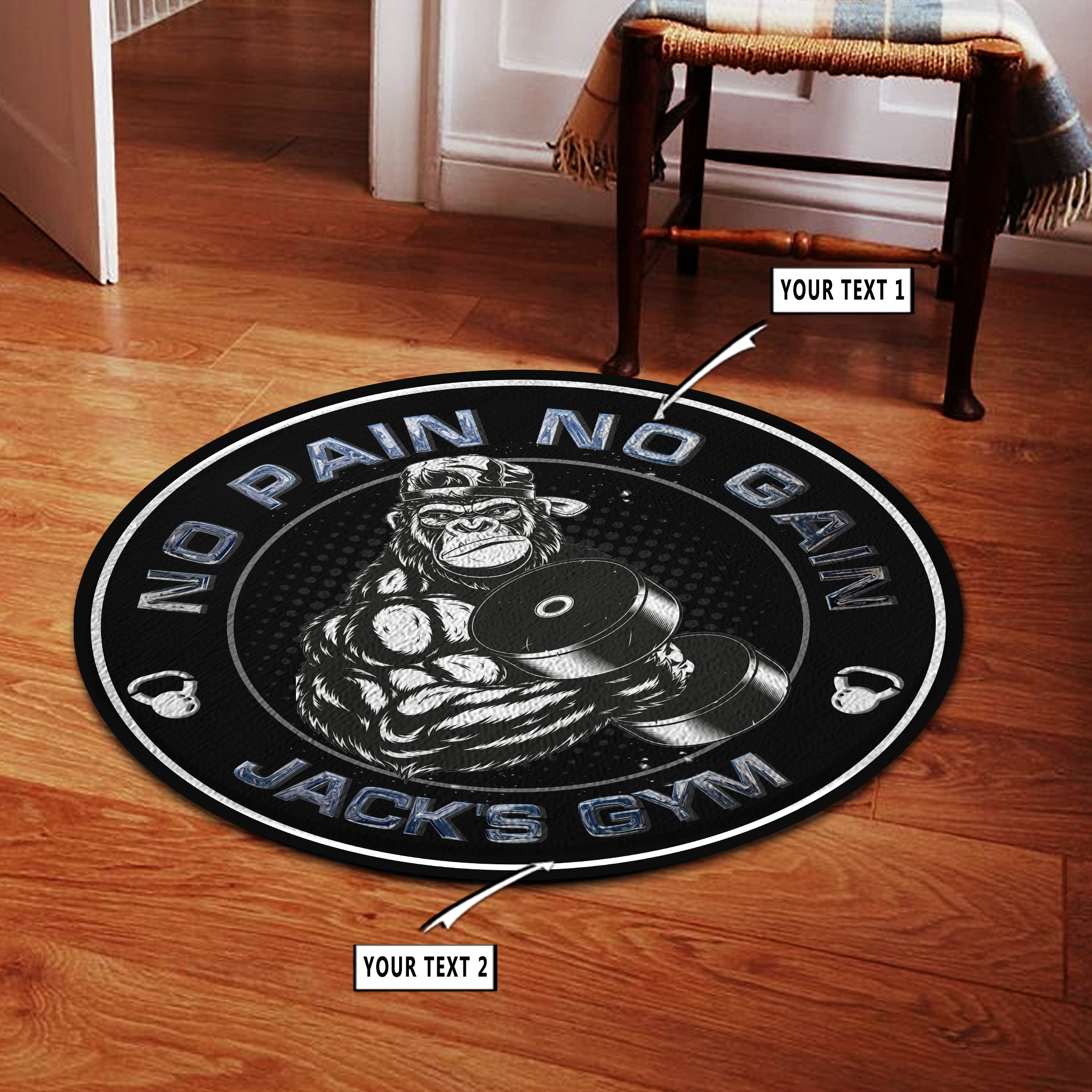 Gorilla in Jungle Gym Rug Train Like a Beast Gym Motivation Rug