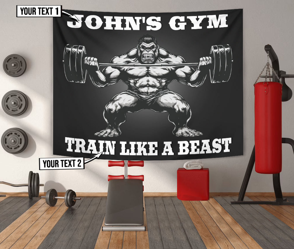 Gorilla in Jungle Gym Rug Train Like a Beast Gym Motivation Rug